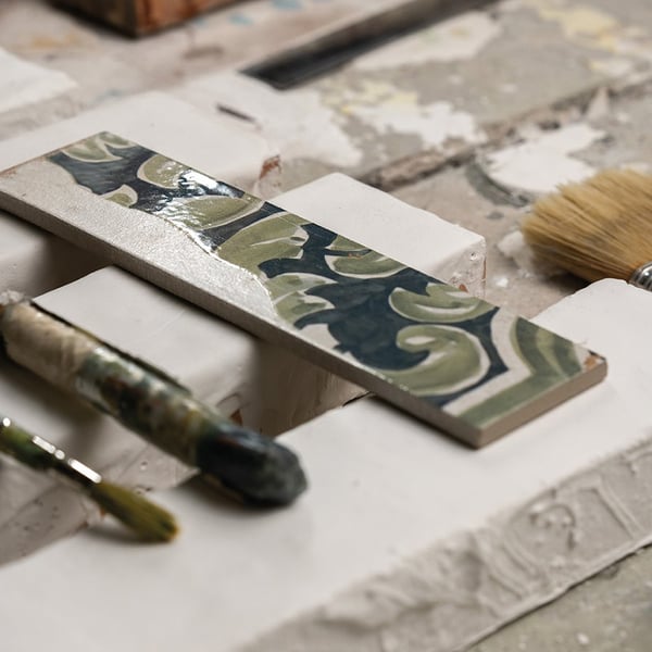 Πλακάκι Fregio Verde Maiolica 6x24 cm Marca Corona